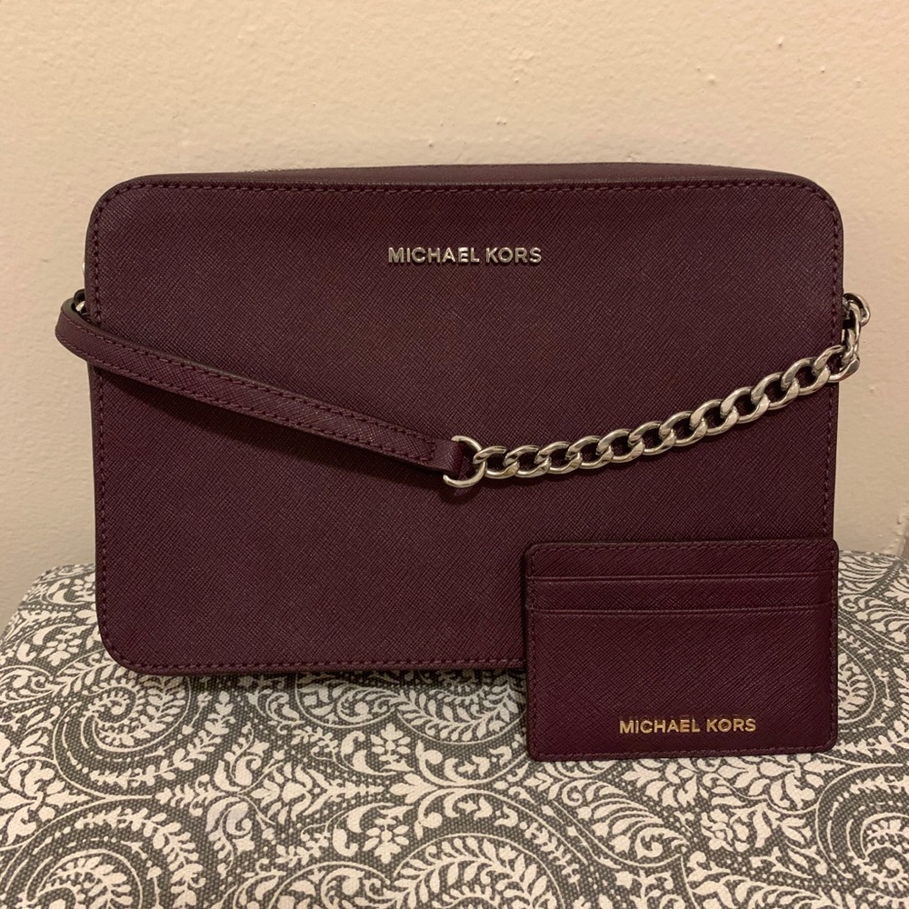 Michale Kors Merlot Cross body and card case